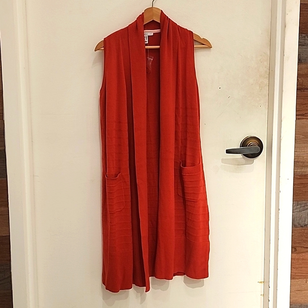 NWOT Issac Mizrahi‎ Live Rust Color Cotton Duster